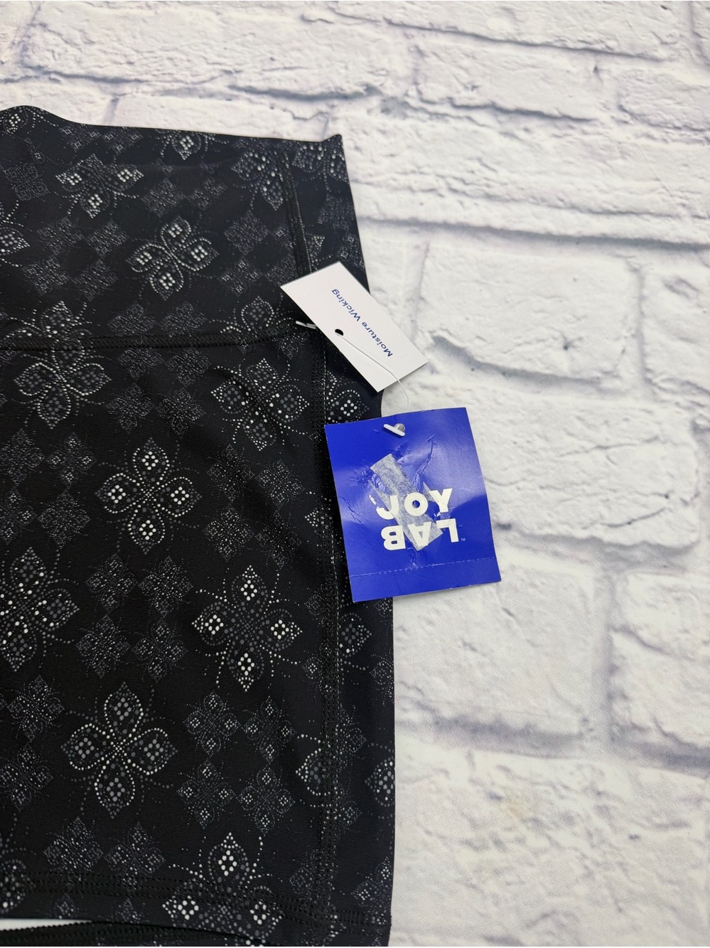 NWT Joy Lab Black Patterned High-Rise Bike Shorts. Workout. Activewear. Size S. - Picture 2 of 8